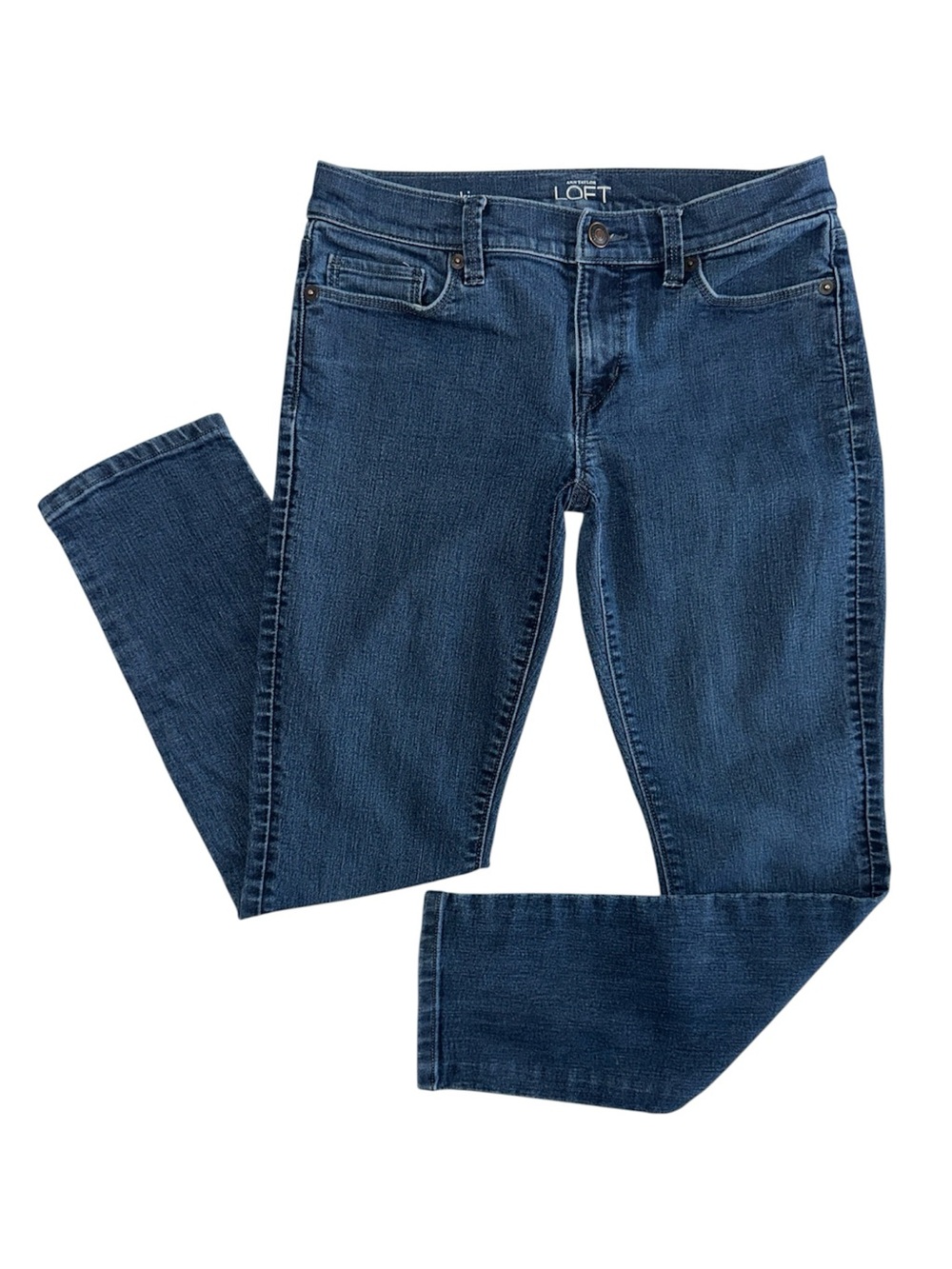 Ann Taylor Loft Women’s Dark Wash Denim Modern Skinny Jean Size 6 Petite - Picture 3 of 10